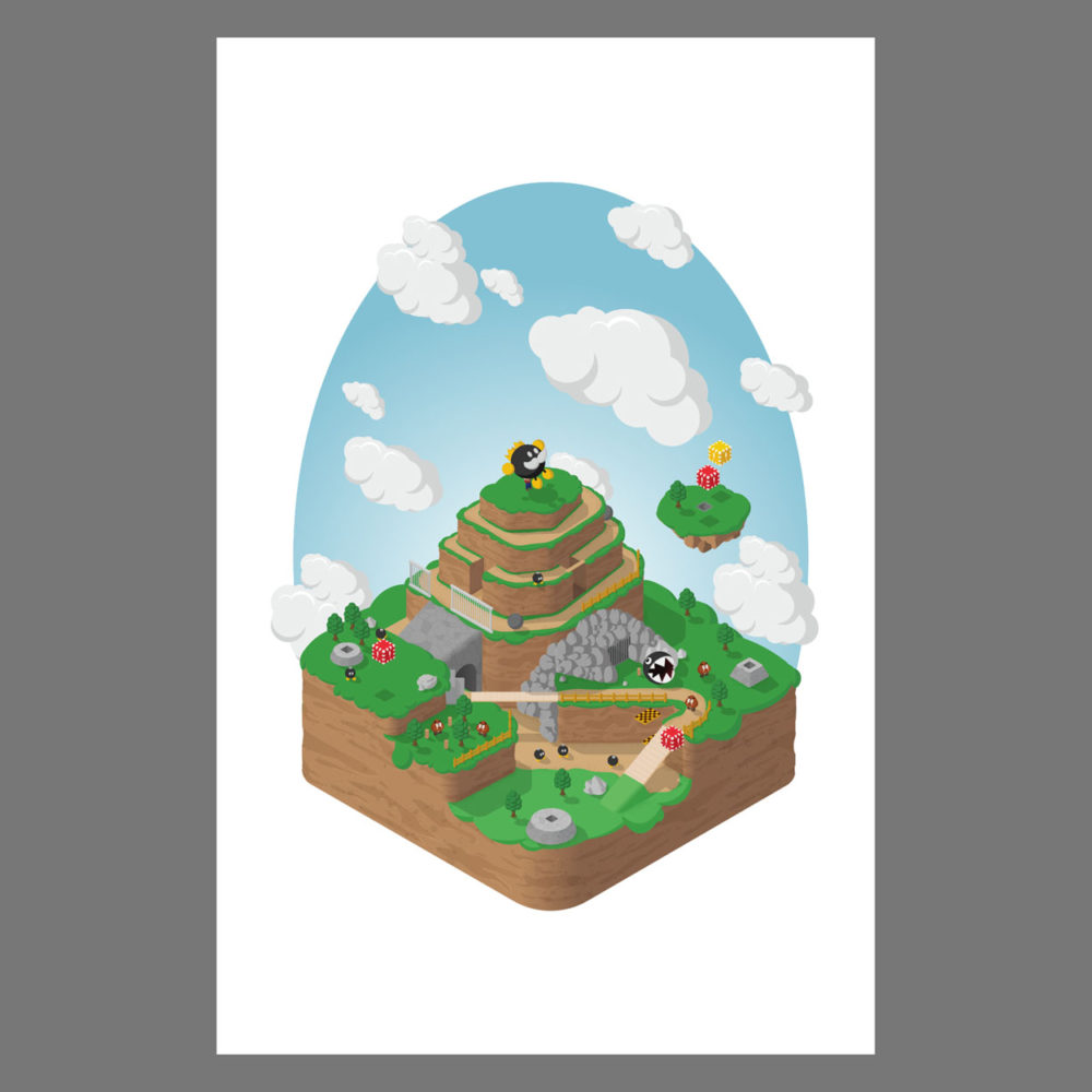 Solo listing image for Isometric Poster: Bob-Omb Battlefield