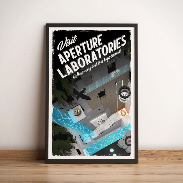 Aperture Laboratories (Portal 2) Travel Poster - Free DLC Artwork