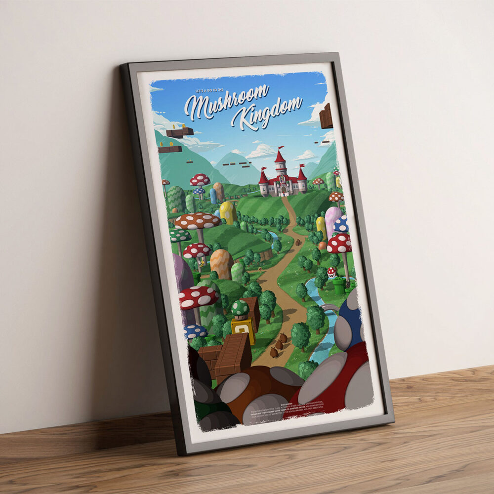 Side listing image for Travel Poster - Mushroom Kingdom