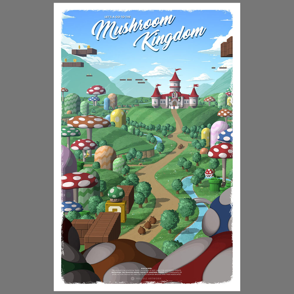 Solo listing image for Travel Poster - Mushroom Kongdom