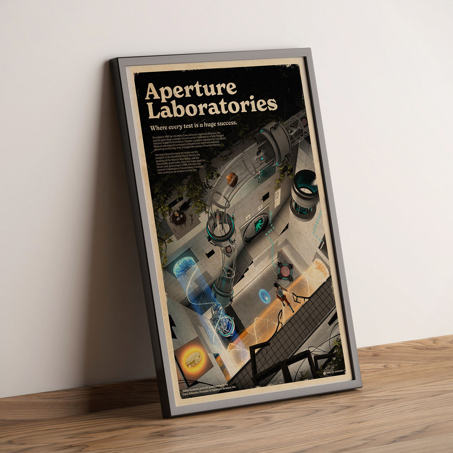 Side listing image for travel poster: Aperture Labs